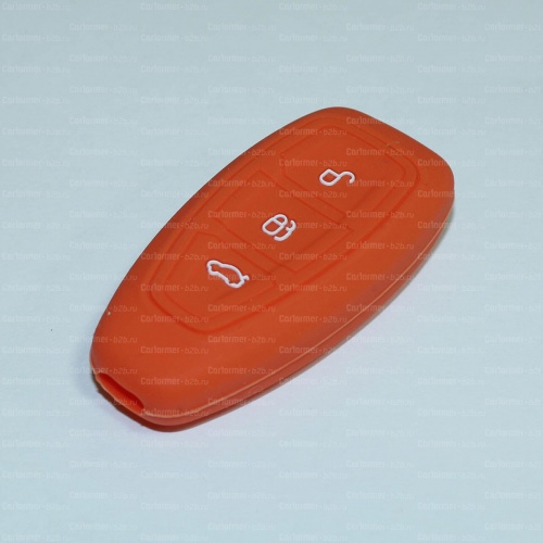 Силиконовый чехол для выкидного ключа зажигания Ford оранжевый фото 2