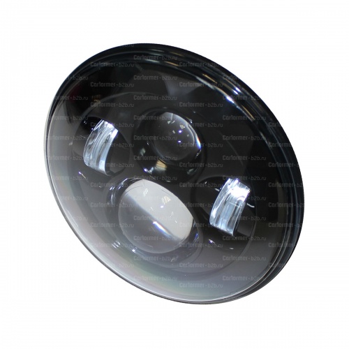 Светодиодные LED фары головного света 7 дюймов в черном исполнении фото 4