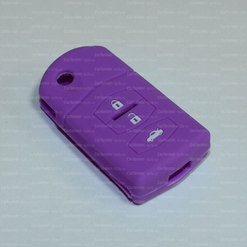 Силиконовый чехол для выкидного ключа зажигания Mazda фиолетовый фото 2