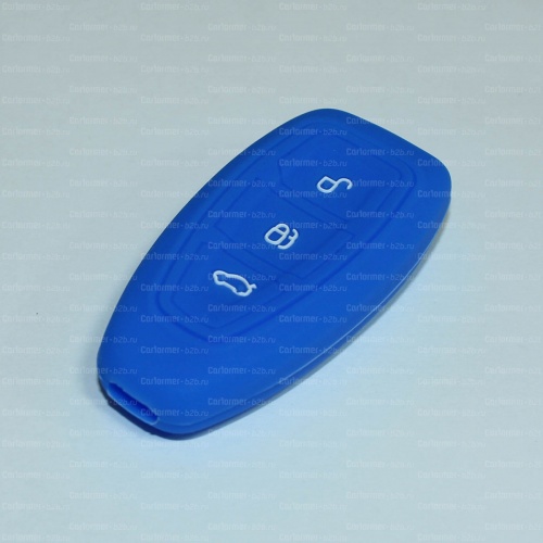 Силиконовый чехол для ключа зажигания Ford SMART синий фото 2