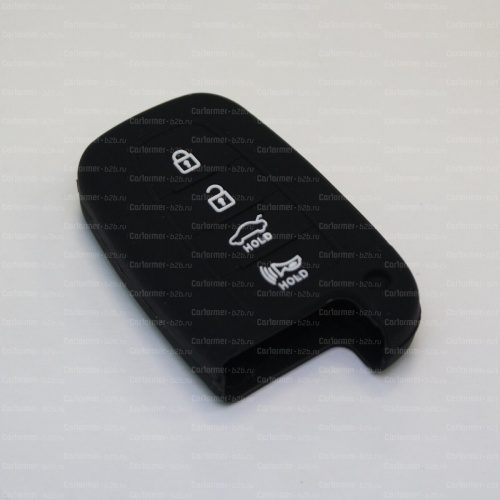 Силиконовый чехол для ключа зажигания Kia Smart 4 кнопки черный фото 2