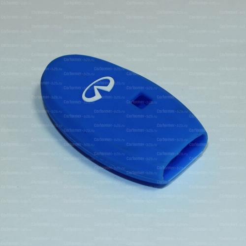 Силиконовый чехол для ключа зажигания Infiniti 4 кнопки синий фото 2