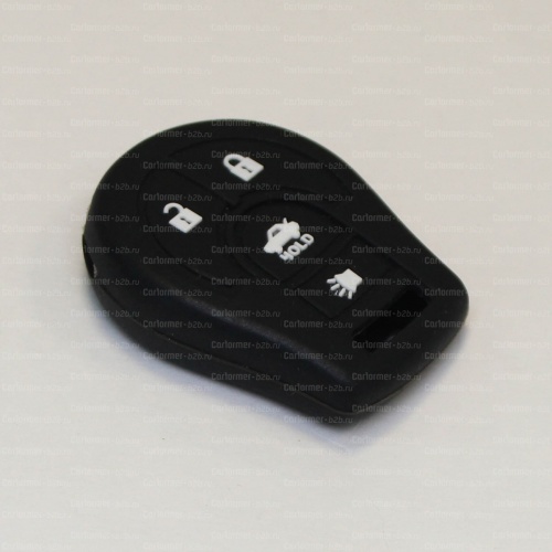 Силиконовый чехол для ключа зажигания Nissan (тип 2) 4 кнопки черный фото 2