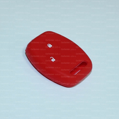 Силиконовый чехол для ключа зажигания Honda (тип 5) 2 кнопки красный фото 2