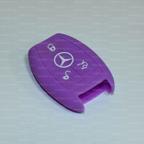 Силиконовый чехол для ключа зажигания Mercedes Benz (тип 4) фиолетовый фото 2