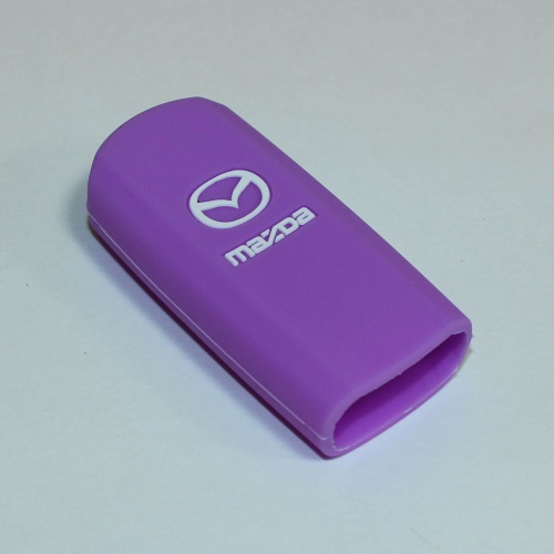 Силиконовый чехол для ключа зажигания Mazda Smart 3 кнопки фиолетовый