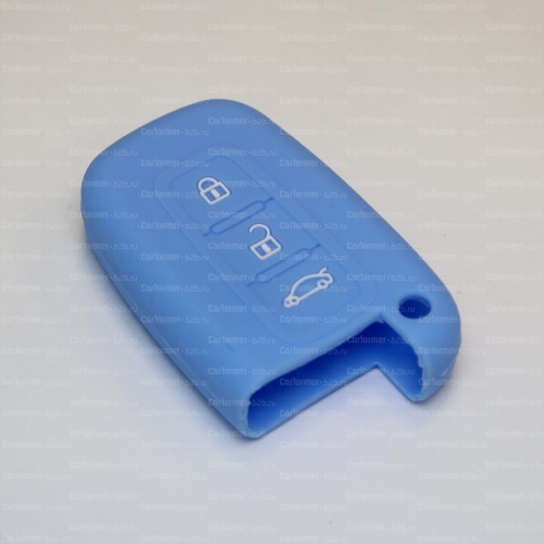 Силиконовый чехол для ключа зажигания Kia Smart голубой фото 2