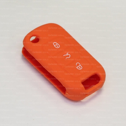 Силиконовый чехол для выкидного ключа зажигания Volkswagen (тип 1) оранжевый фото 2