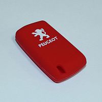 Силиконовый чехол для ключа зажигания Peugeot (тип 2) 3 кнопки красный