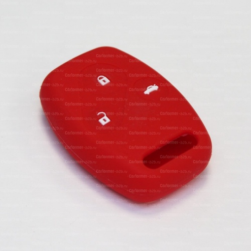 Силиконовый чехол для ключа зажигания Honda (тип 1) 3 кнопки красный фото 2