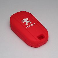 Силиконовый чехол для выкидного ключа зажигания Peugeot (тип 1) красный