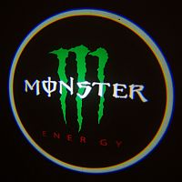 Подсветка в двери с логотипом Monster
