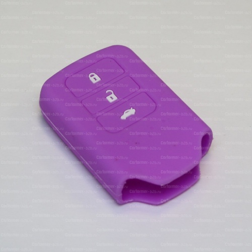 Силиконовый чехол для ключа зажигания Honda (тип 4) 3 кнопки фиолетовый фото 2