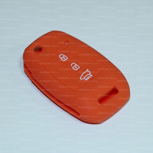 Силиконовый чехол для ключа зажигания Kia оранжевый фото 2