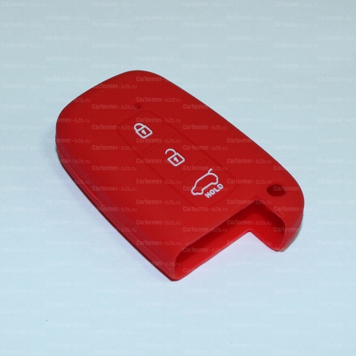 Силиконовый чехол для ключа зажигания Hyundai Smart 3 кнопки красный фото 2