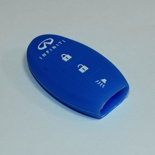 Силиконовый чехол для ключа зажигания Infiniti 3 кнопки синий