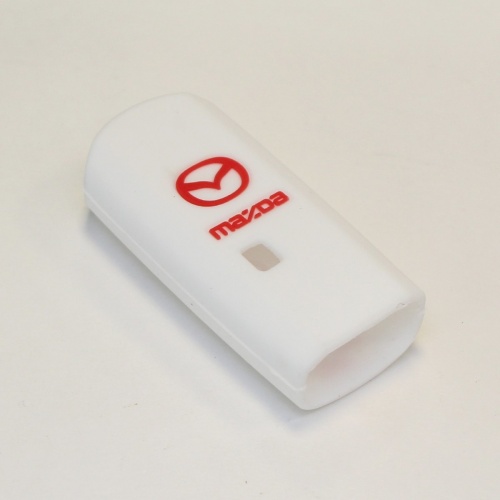 Силиконовый чехол для ключа зажигания Mazda Smart 4 кнопки белый