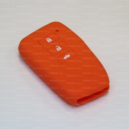 Силиконовый чехол для ключа зажигания Lexus Smart оранжевый фото 2