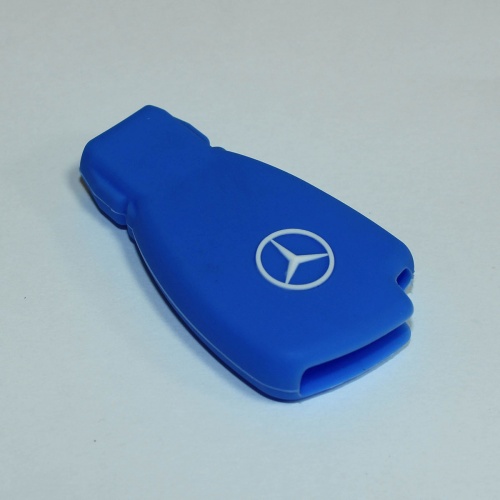 Силиконовый чехол для ключа зажигания Mercedes Benz (тип 3) синий