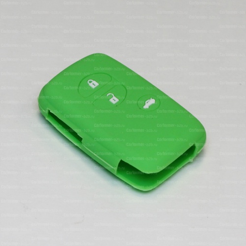 Силиконовый чехол для ключа зажигания Toyota Smart 3 кнопки зеленый фото 2