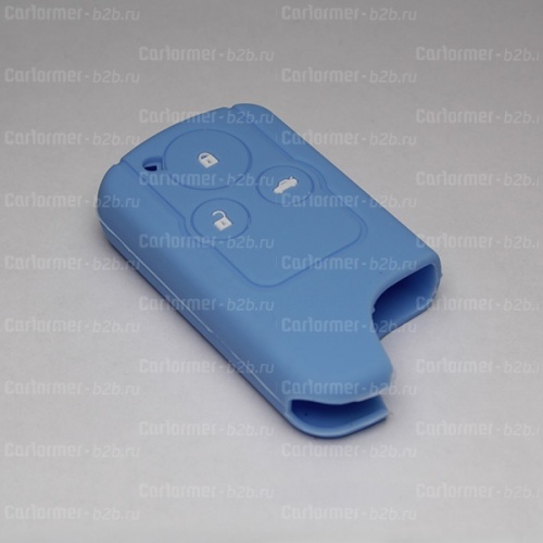 Силиконовый чехол для ключа зажигания Honda (тип 3) 3 кнопки голубой фото 2