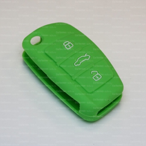 Силиконовый чехол для ключа зажигания Audi зеленый фото 2