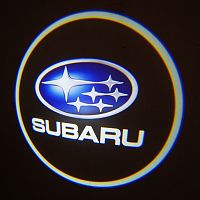 Подсветка в двери с логотипом Subaru