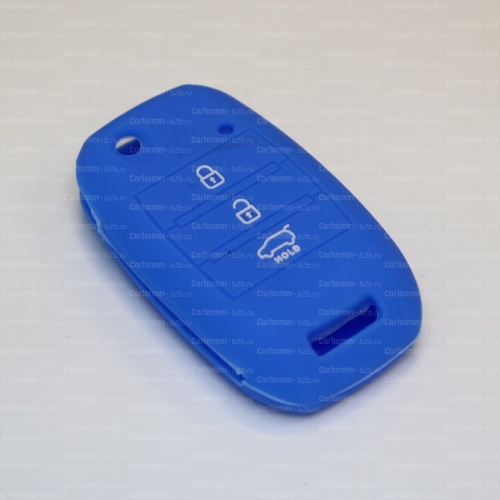 Силиконовый чехол для ключа зажигания Kia синий фото 2