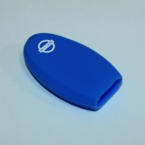 Силиконовый чехол для ключа зажигания Nissan 3 кнопки синий