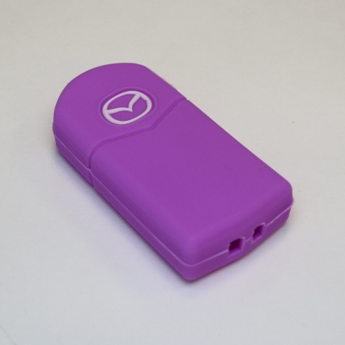 Силиконовый чехол для ключа зажигания Mazda 2 кнопки фиолетовый