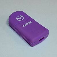 Силиконовый чехол для выкидного ключа зажигания Mazda фиолетовый