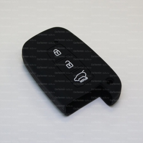Силиконовый чехол для ключа зажигания Hyundai Smart 3 кнопки черный фото 2