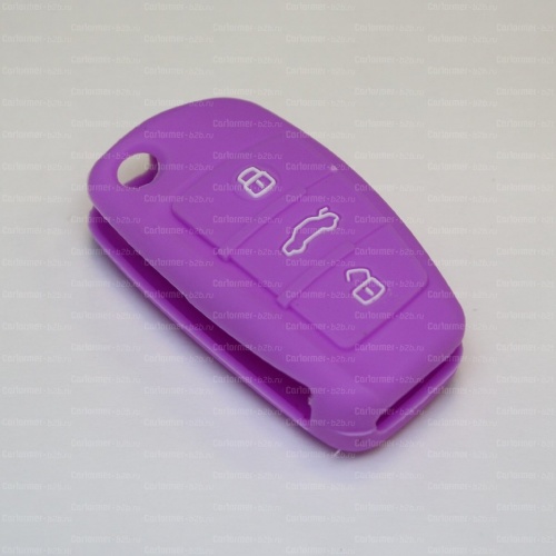 Силиконовый чехол для ключа зажигания Audi фиолетовый фото 2