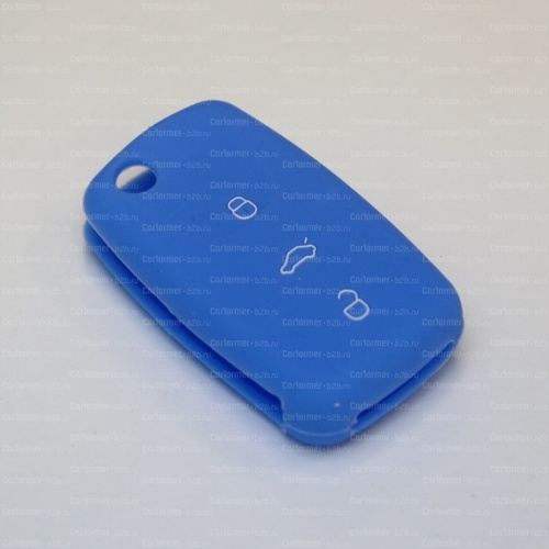 Силиконовый чехол для ключа зажигания Volkswagen (тип 2) синий фото 2