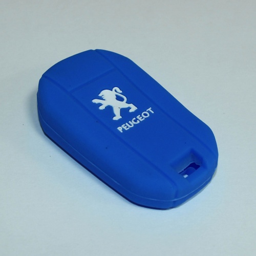 Силиконовый чехол для выкидного ключа зажигания Peugeot (тип 1) синий