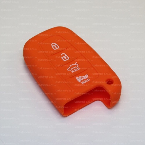 Силиконовый чехол для ключа зажигания Kia Smart 4 кнопки оранжевый фото 2