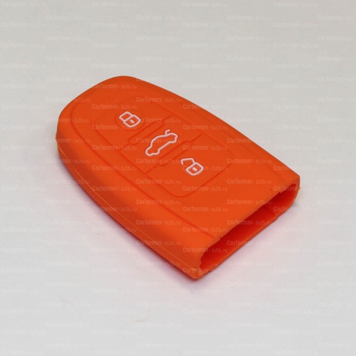 Силиконовый чехол для ключа зажигания Audi SMART оранжевый фото 2