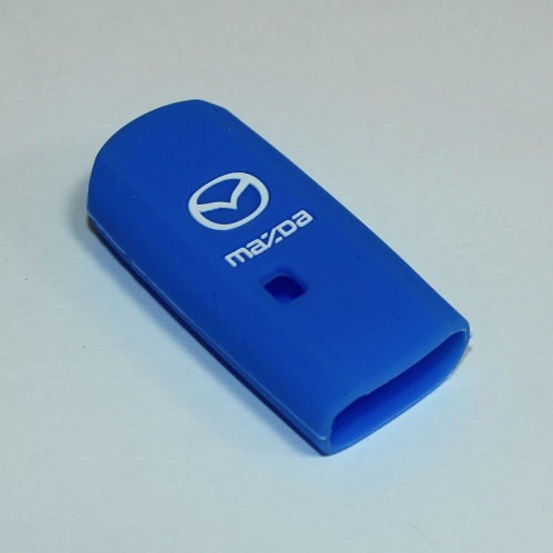 Силиконовый чехол для ключа зажигания Mazda Smart 2 кнопки синий