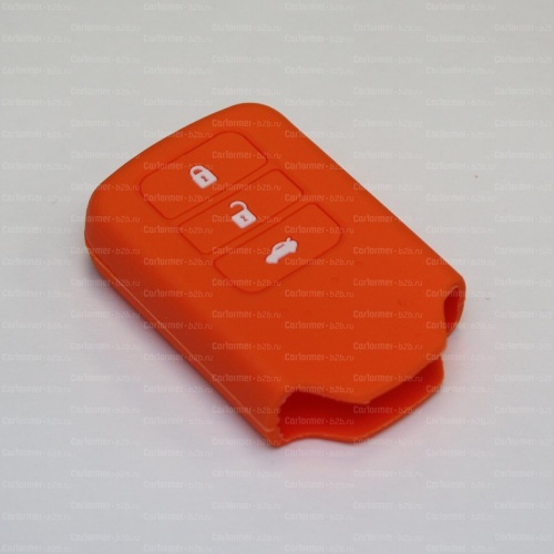 Силиконовый чехол для ключа зажигания Honda (тип 4) 3 кнопки оранжевый фото 2
