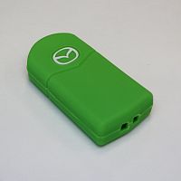 Силиконовый чехол для ключа зажигания Mazda 2 кнопки зеленый