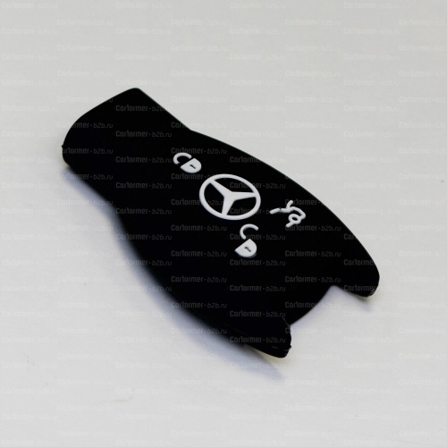 Силиконовый чехол для ключа зажигания Mercedes Benz (тип 2) черный фото 2