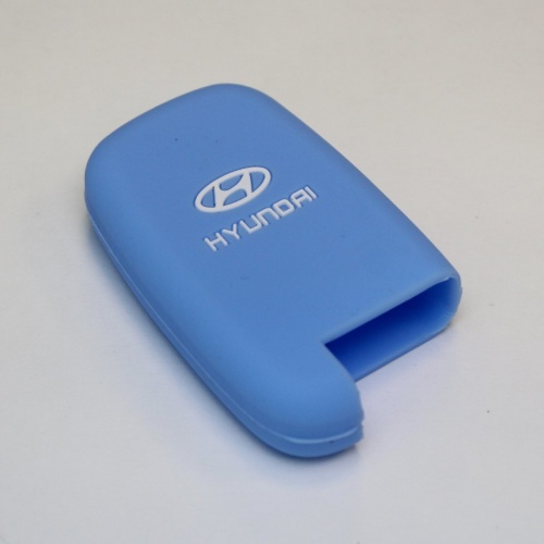 Силиконовый чехол для ключа зажигания Hyundai Smart 3 кнопки голубой