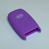 Силиконовый чехол для ключа зажигания KIA с SMART ключом (тип 2) фиолетового цвета