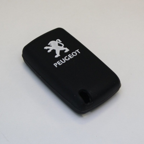 Силиконовый чехол для ключа зажигания Peugeot (тип 2) 3 кнопки черный