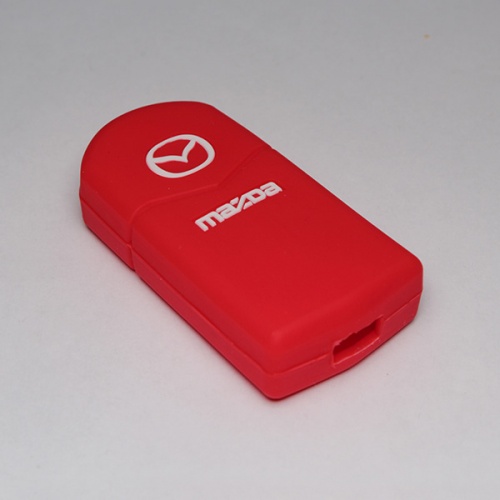 Силиконовый чехол для выкидного ключа зажигания Mazda 2 кнопки красный