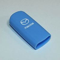 Силиконовый чехол для ключа зажигания Mazda Smart 3 кнопки голубой