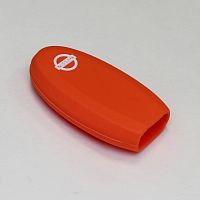Силиконовый чехол для ключа зажигания Nissan 3 кнопки оранжевый