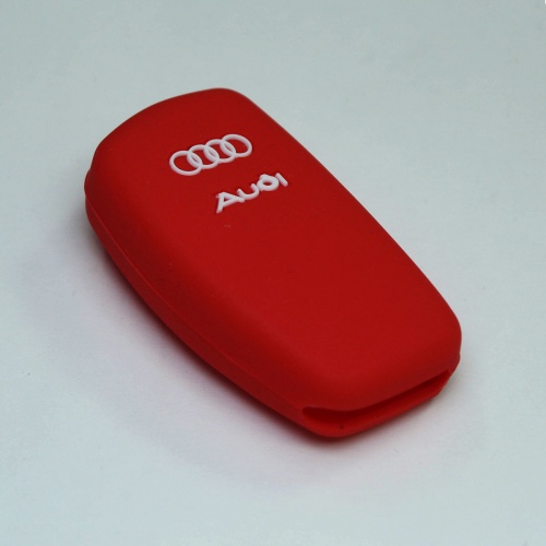 Силиконовый чехол для выкидного ключа зажигания Audi красный