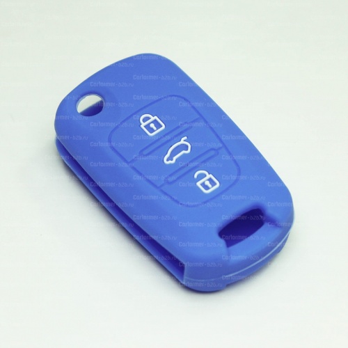 Силиконовый чехол для ключа зажигания Kia (тип 1) синий фото 2