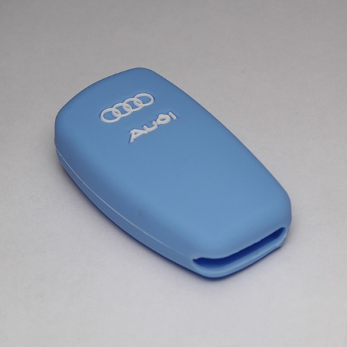 Силиконовый чехол для выкидного ключа зажигания Audi голубой